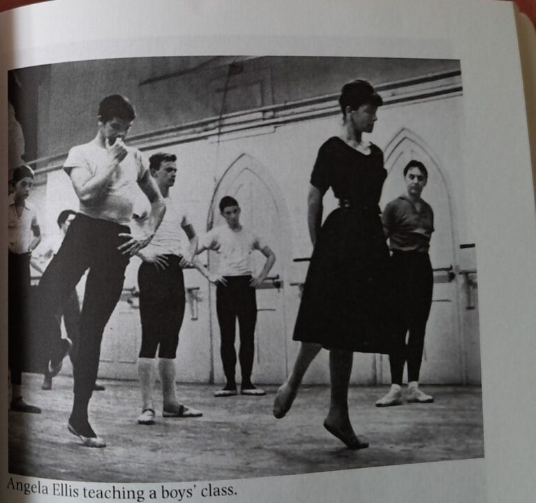 Angela Ellis teaching ballet class at Rambert School